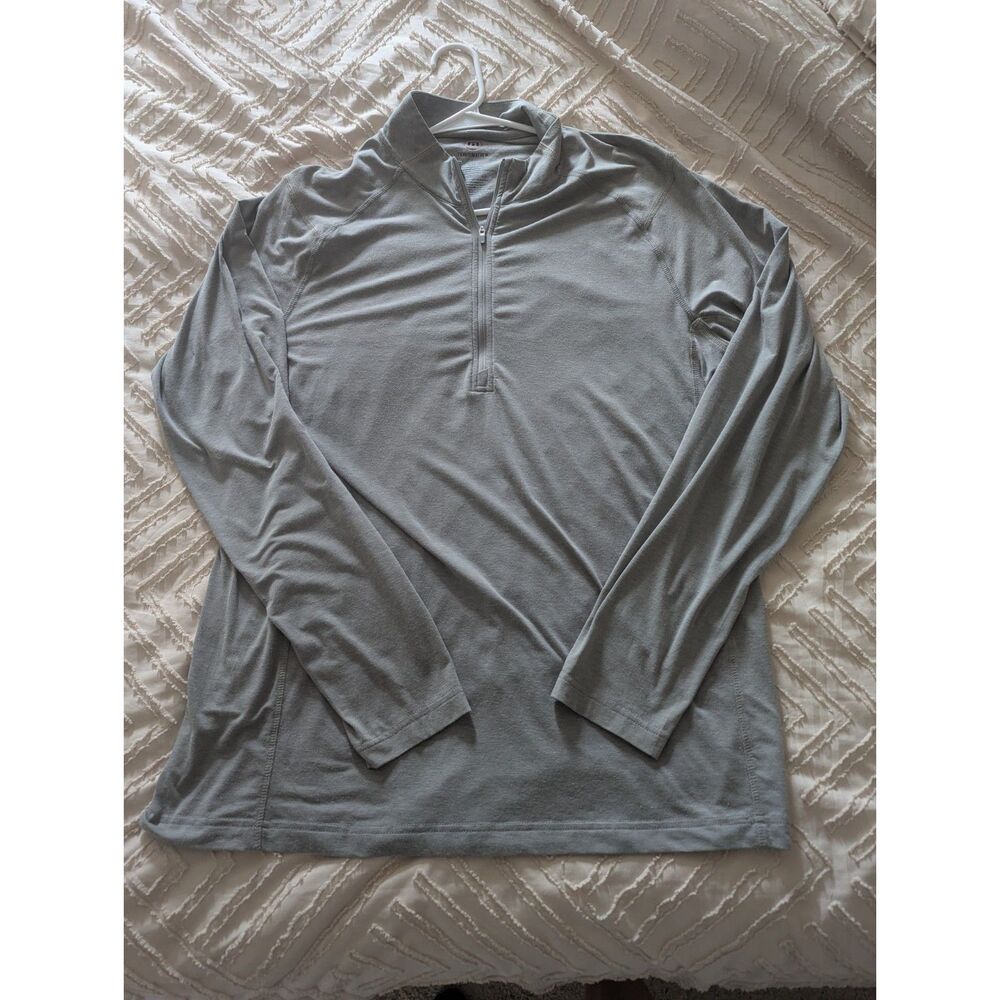Travis Mathew Men's Large Gray 1/4 Zip Golf Pullover Performance Long Sleeve